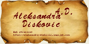 Aleksandra Dišković vizit kartica